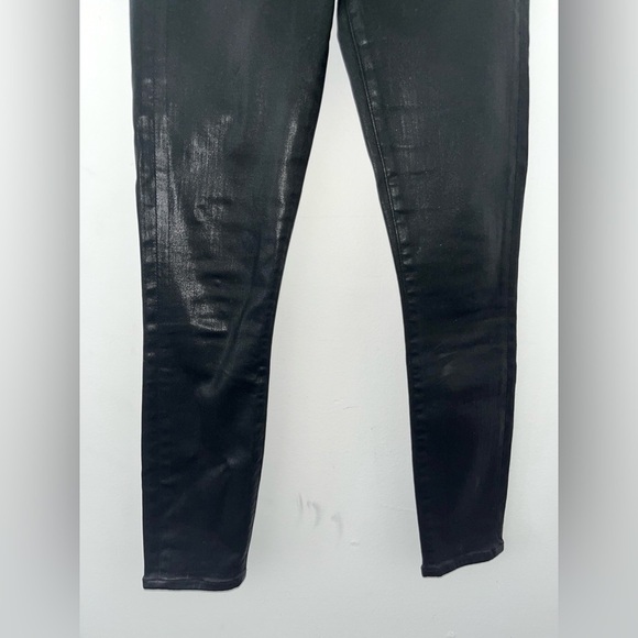 AGOLDE Sophie High Rise Skinny Black Leatherette Jeans in Size 24 - Picture 8 of 14